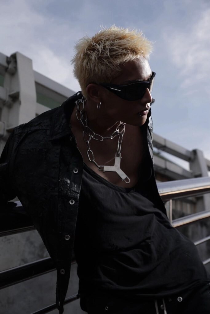 FELIP in Rick Owens Silver Cerberus Choker