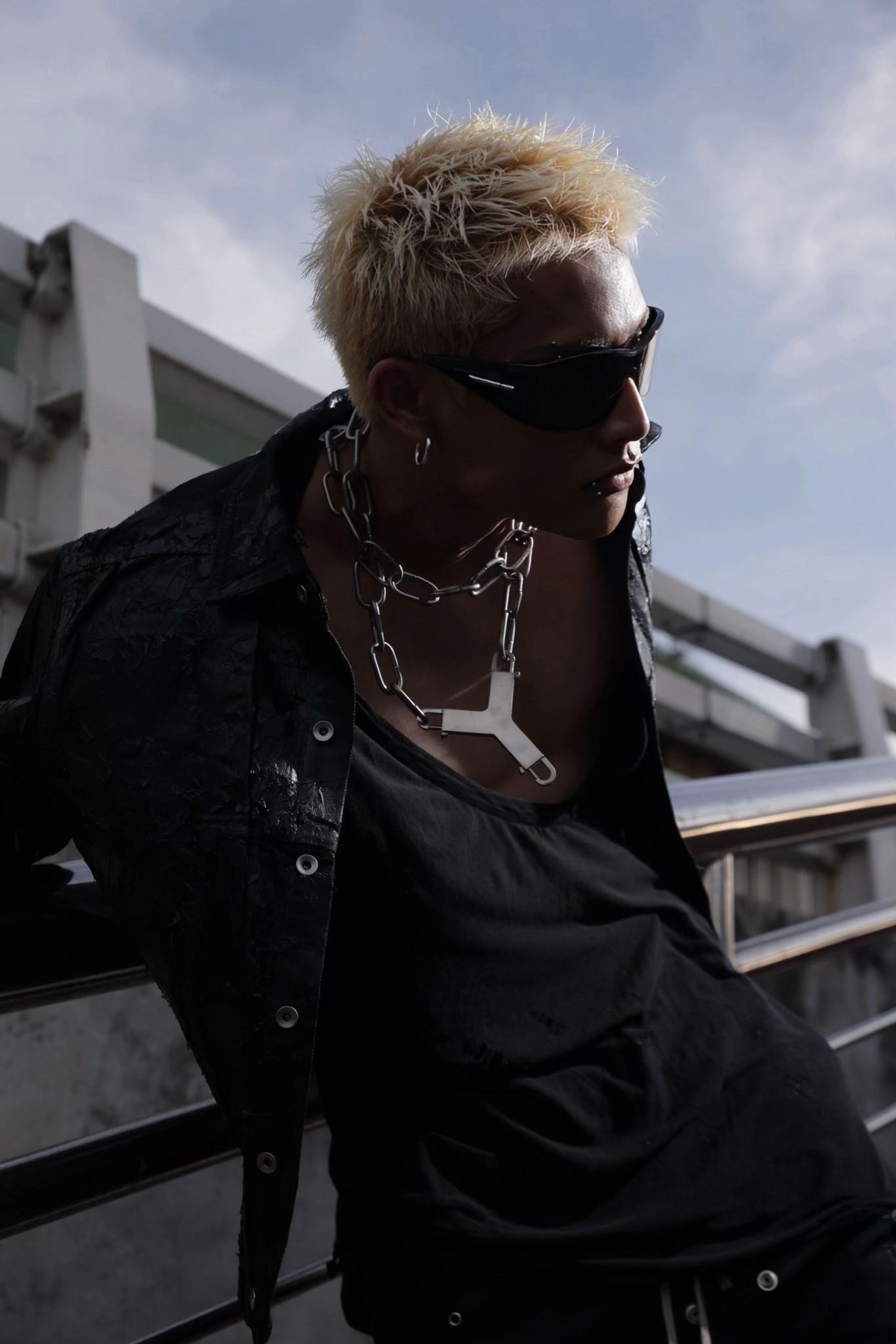 FELIP in Rick Owens Silver Cerberus Choker